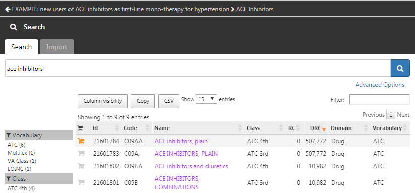 Searching the Vocabulary - ACE Inhibitors