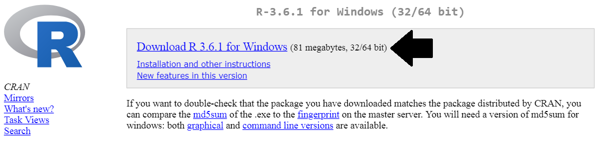 Downloading R from CRAN.