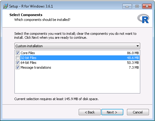 Disabling the 32-bit version of R.