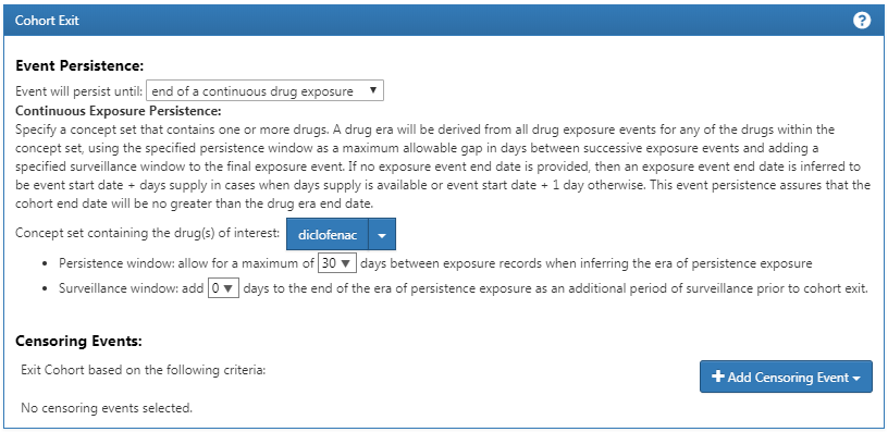 Setting the cohort exit date.