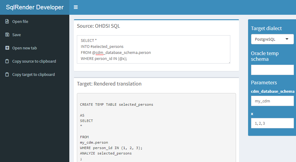 The SqlDeveloper Shiny app.